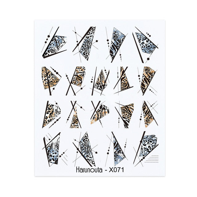 Harunouta Spring Simple Green Theme Water Decal Sticker Flower Leaf Tree Summer DIY Slider For Manicuring Nail Art Watermarks