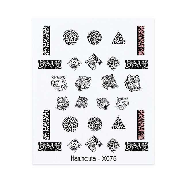 Harunouta Spring Simple Green Theme Water Decal Sticker Flower Leaf Tree Summer DIY Slider For Manicuring Nail Art Watermarks