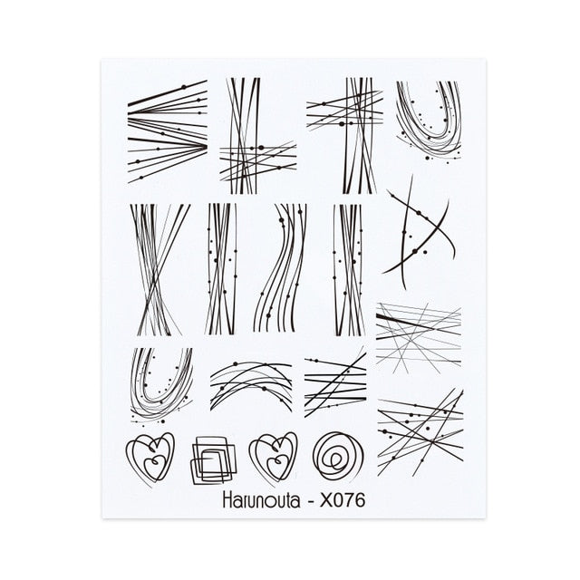 Harunouta Spring Simple Green Theme Water Decal Sticker Flower Leaf Tree Summer DIY Slider For Manicuring Nail Art Watermarks