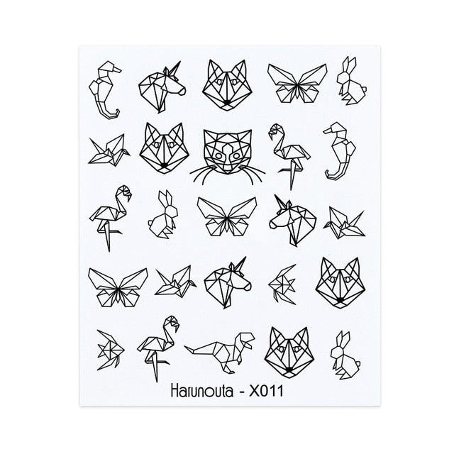 Harunouta Spring Simple Green Theme Water Decal Sticker Flower Leaf Tree Summer DIY Slider For Manicuring Nail Art Watermarks