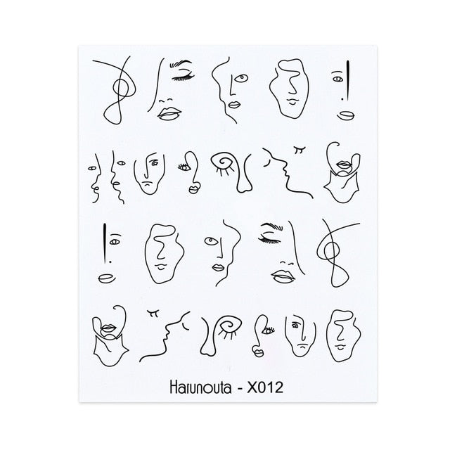 Harunouta Spring Simple Green Theme Water Decal Sticker Flower Leaf Tree Summer DIY Slider For Manicuring Nail Art Watermarks