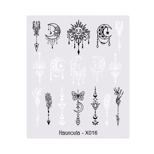 Harunouta Spring Simple Green Theme Water Decal Sticker Flower Leaf Tree Summer DIY Slider For Manicuring Nail Art Watermarks