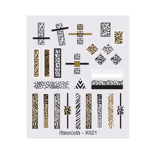 Harunouta Spring Simple Green Theme Water Decal Sticker Flower Leaf Tree Summer DIY Slider For Manicuring Nail Art Watermarks