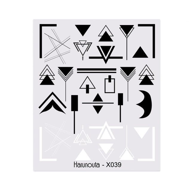 Harunouta Spring Simple Green Theme Water Decal Sticker Flower Leaf Tree Summer DIY Slider For Manicuring Nail Art Watermarks