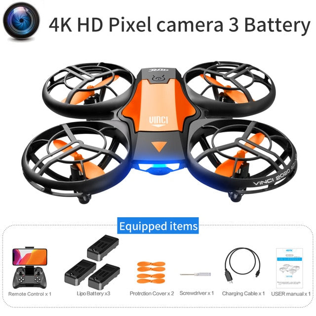 V8 New Mini Drone 4k profession HD Wide Angle Camera 1080P WiFi fpv Drone Camera Height Keep Drones Camera Helicopter Toys