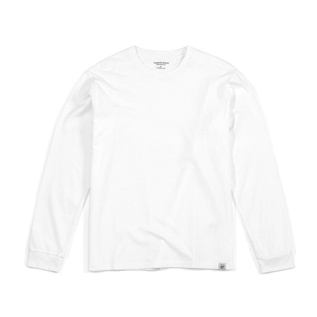 SIMWOOD 2021 Spring new long sleeve t shirt men solid color 100% cotton o-neck tops plus size high quality t-shirt SJ150278