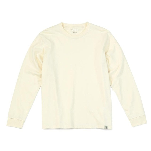 SIMWOOD 2021 Spring new long sleeve t shirt men solid color 100% cotton o-neck tops plus size high quality t-shirt SJ150278