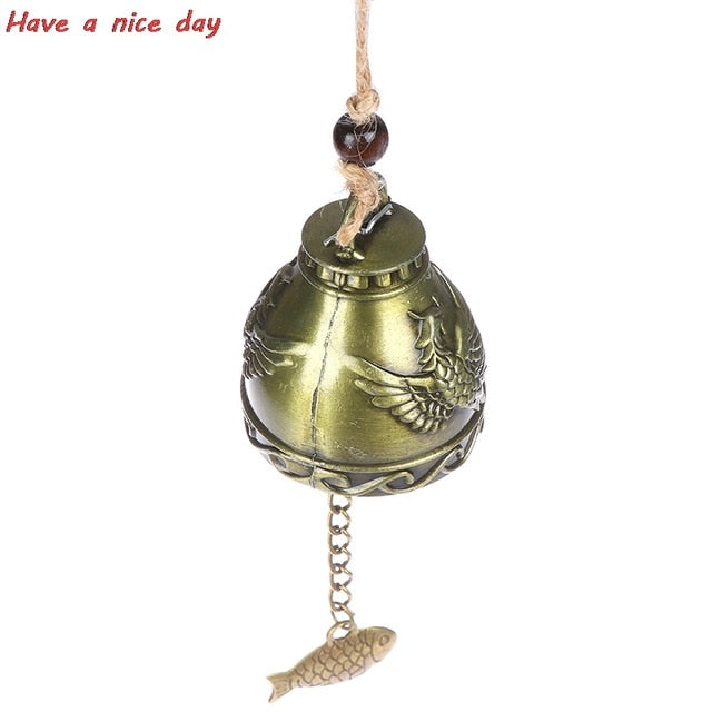 Hot 1PCS Gift Crafts For Good Luck Lucky Blessing Feng Shui Wind Chime Buddha Statue Pattern Bell Fortune Home Car Hanging Decor