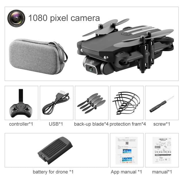 XKJ 2021 New Mini Drone 4K 1080P HD Camera WiFi Fpv Air Pressure Altitude Hold Black And Gray Foldable Quadcopter RC Dron Toy