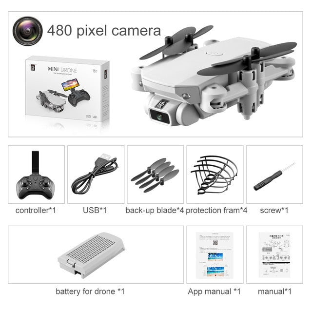 XKJ 2021 New Mini Drone 4K 1080P HD Camera WiFi Fpv Air Pressure Altitude Hold Black And Gray Foldable Quadcopter RC Dron Toy