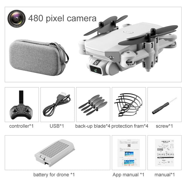 XKJ 2021 New Mini Drone 4K 1080P HD Camera WiFi Fpv Air Pressure Altitude Hold Black And Gray Foldable Quadcopter RC Dron Toy