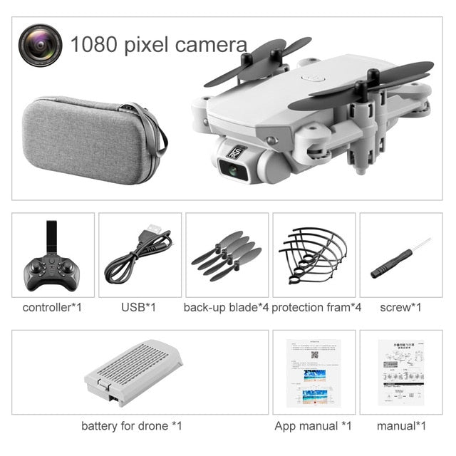 XKJ 2021 New Mini Drone 4K 1080P HD Camera WiFi Fpv Air Pressure Altitude Hold Black And Gray Foldable Quadcopter RC Dron Toy