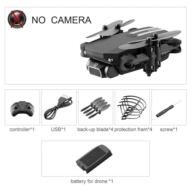 XKJ 2021 New Mini Drone 4K 1080P HD Camera WiFi Fpv Air Pressure Altitude Hold Black And Gray Foldable Quadcopter RC Dron Toy