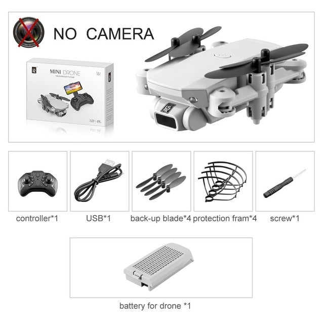 XKJ 2021 New Mini Drone 4K 1080P HD Camera WiFi Fpv Air Pressure Altitude Hold Black And Gray Foldable Quadcopter RC Dron Toy