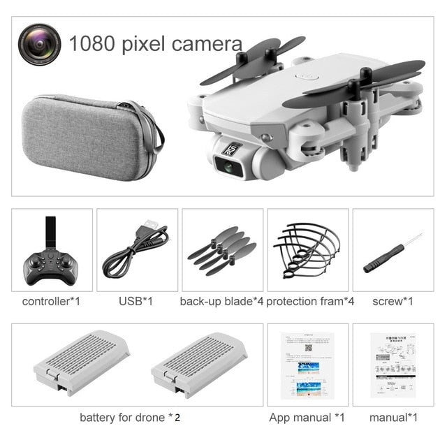 XKJ 2021 New Mini Drone 4K 1080P HD Camera WiFi Fpv Air Pressure Altitude Hold Black And Gray Foldable Quadcopter RC Dron Toy