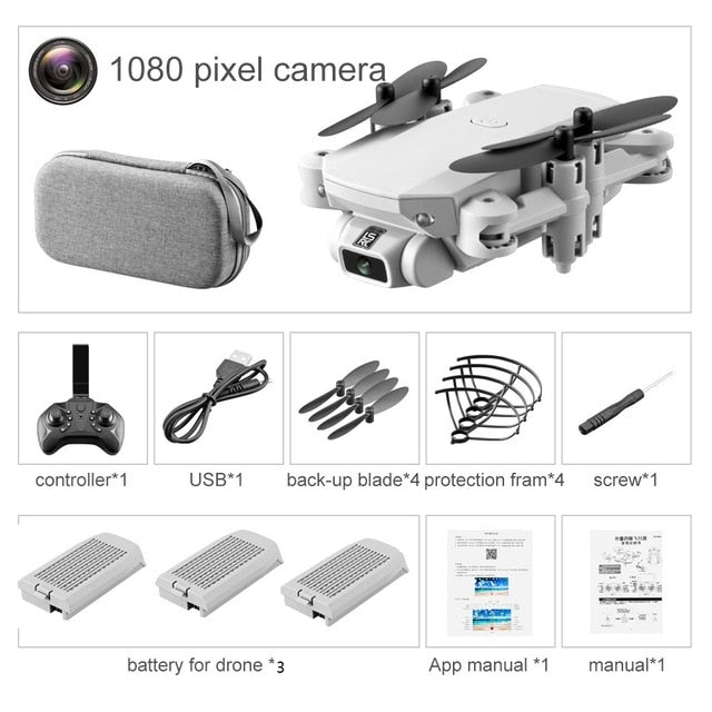 XKJ 2021 New Mini Drone 4K 1080P HD Camera WiFi Fpv Air Pressure Altitude Hold Black And Gray Foldable Quadcopter RC Dron Toy
