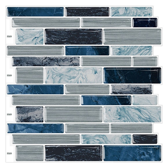 (Ship from USA)10PCS 12"X12" 3D Mosaic Wallpaper Sticker Self Adhesive Bathroom Decor Peel and Stick Tile for Kitchen Backsplash