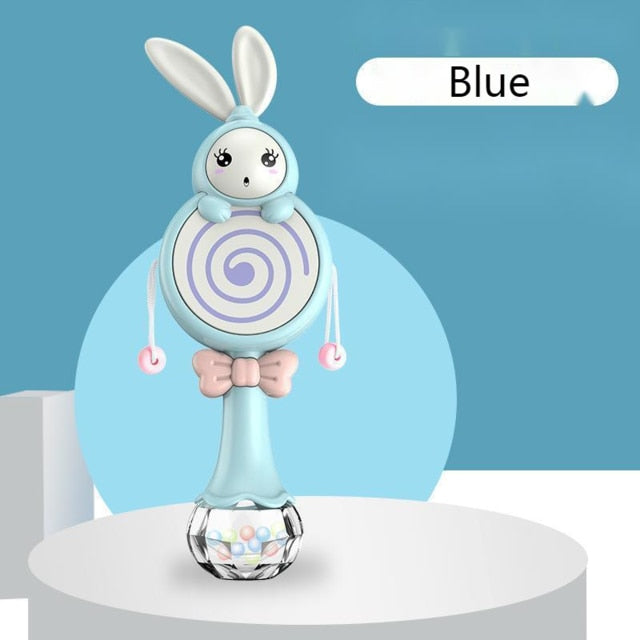 Baby Music Flashing Teether Rattle Toys Rabbit Hand Bells Mobile Infant Pacifier Weep Tear Newborn Early Educational Toys 0-12M