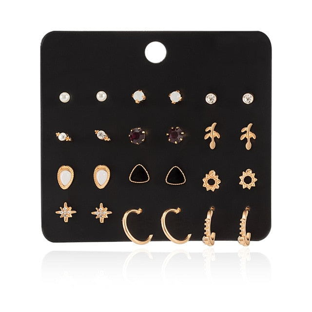 New Women's Earrings Set Tassel Pearl Acrylic Earrings For Women Bohemian Fashion Jewelry 2020 Geometric kolczyki Hoop Earings