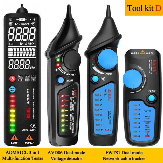 BSIDE Voltage Detector Indicator 2.4"LCD Non contact Live wire Tester Electric Pen Voltmeter Multimeter NCV Continuity Hz Test