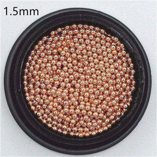 0.4-3.0mm Caviar Metal Beads Steel Ball Nail Studs CAVIAR BEADS ROSE GOLD sliver black 3D Nail Art manicure diy supplies tools