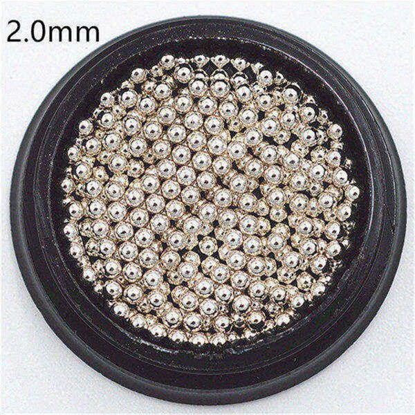 0.4-3.0mm Caviar Metal Beads Steel Ball Nail Studs CAVIAR BEADS ROSE GOLD sliver black 3D Nail Art manicure diy supplies tools