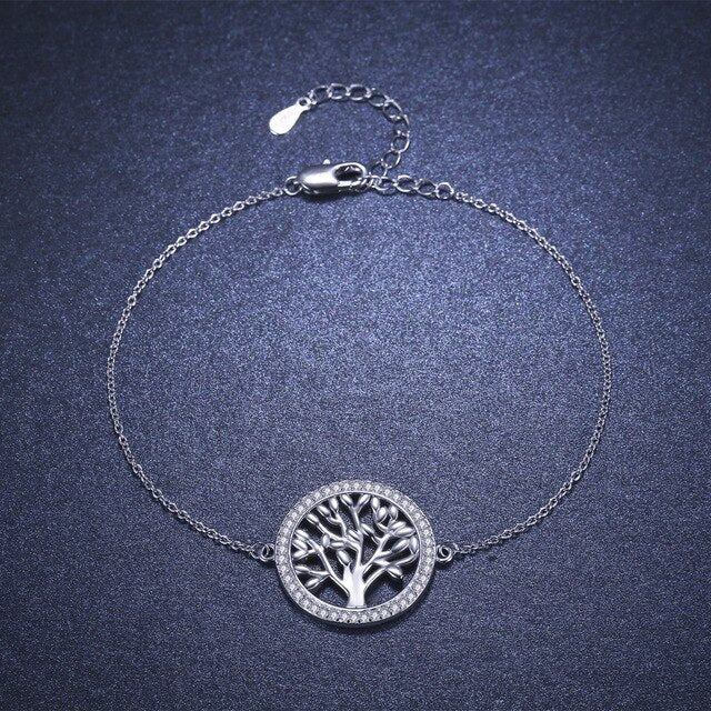 Sodrov 925 Sterling Silver Bracelet Couples Women Charm Found Fortune 20mm Tree of Life Lucky Bracelets For Women 925 jewelry