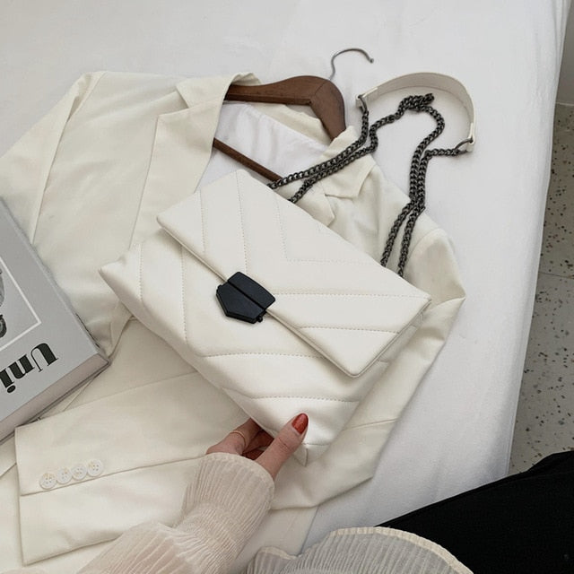 Embroidery Thread Small PU Leather Crossbody Bags for Women 2021 Trend Hand Bag Women's Branded Trending Shoulder Handbags