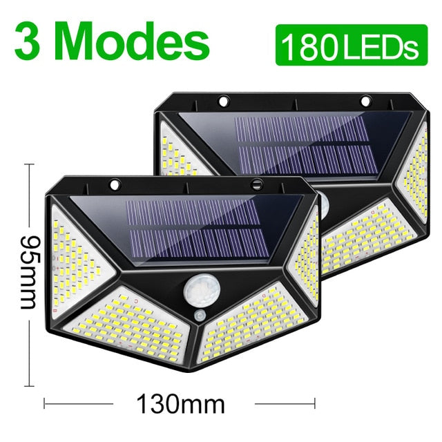 Goodland 180 100 LED Solar Light Outdoor Solar Lamp Powered Sunlight Waterproof PIR Motion Sensor Light for Garden Decoration
