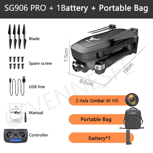2021 NWE SG906/SG906 Pro 2 drone 4k HD mechanical 3-Axis gimbal camera 5G wifi gps system supports TF card drones distance 1.2km