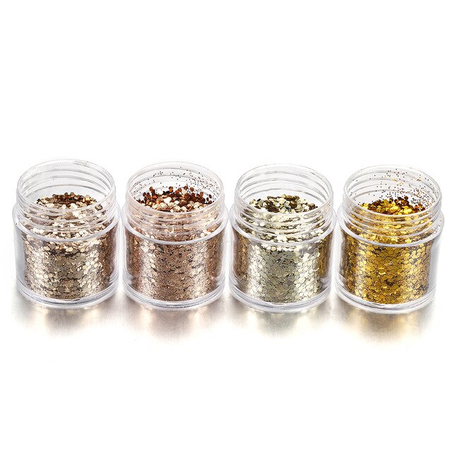 4 Bottles/set Glitter Sequin Powder UV Resin Epoxy Molds For Resin Nail Art Decoration Craft Jewelry Making Supplies Accessories