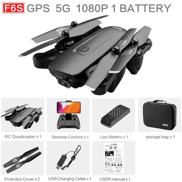 2021 NEW F6 Drone GPS 4K 5G WiFi Live Video FPV Quadrotor Flight 25 Minutes Rc Distance 1000m Drone HD Wide-Angle Dual Camera