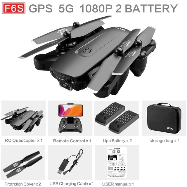 2021 NEW F6 Drone GPS 4K 5G WiFi Live Video FPV Quadrotor Flight 25 Minutes Rc Distance 1000m Drone HD Wide-Angle Dual Camera