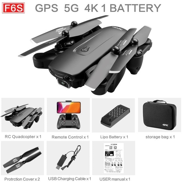 2021 NEW F6 Drone GPS 4K 5G WiFi Live Video FPV Quadrotor Flight 25 Minutes Rc Distance 1000m Drone HD Wide-Angle Dual Camera