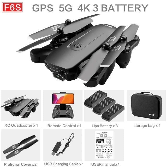 2021 NEW F6 Drone GPS 4K 5G WiFi Live Video FPV Quadrotor Flight 25 Minutes Rc Distance 1000m Drone HD Wide-Angle Dual Camera