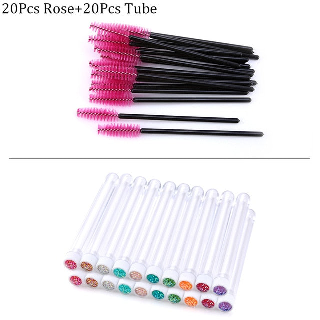 Reusable Eyebrow Brush Tube Disposable Eyelash Brush Eyebrow Brush Replaceable Dust-proof Sparkling Broken Diamond Makeup Brush