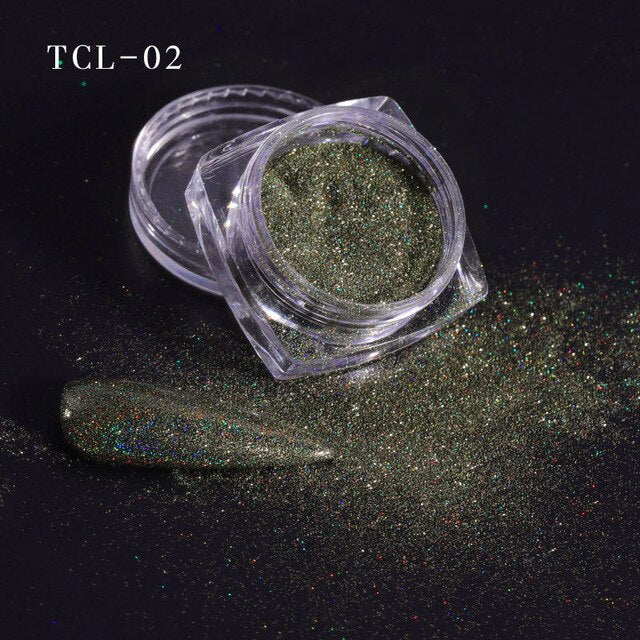 12 color Laser Nail Glitter Holographic Powder Sequins Charms Flake Paillette Sparkly Pigment Dust Nail Art Decoration