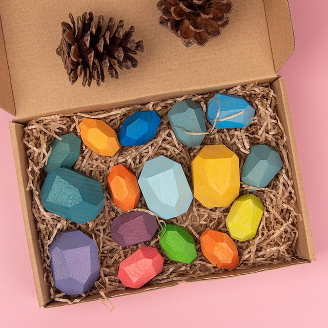 Baby Building Block Wooden Stacked Stone Educational Toy Stacking Game Rainbow Wooden Toy Ship From Spain and USA