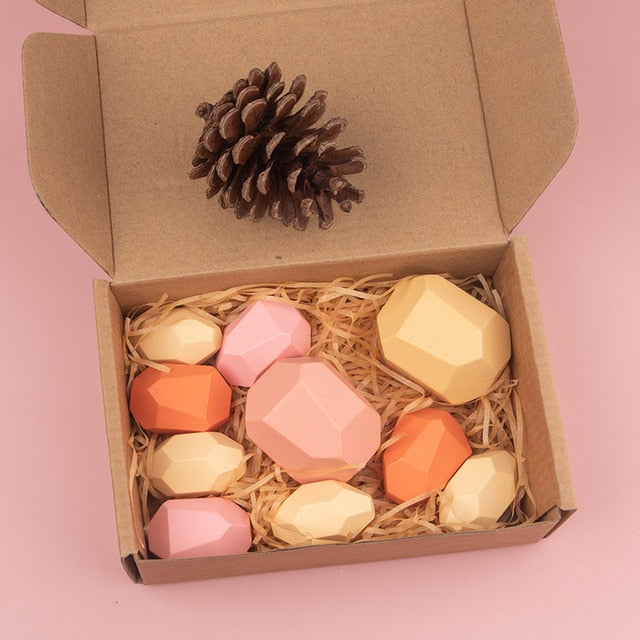 Baby Building Block Wooden Stacked Stone Educational Toy Stacking Game Rainbow Wooden Toy Ship From Spain and USA