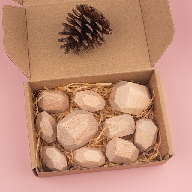 Baby Building Block Wooden Stacked Stone Educational Toy Stacking Game Rainbow Wooden Toy Ship From Spain and USA