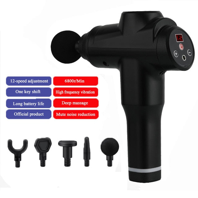 2021 New 7800r LCD Display Body Massage Gun Exercising Muscle Electric Massager for Body and Neck Vibrator Deep Slimming Shaping