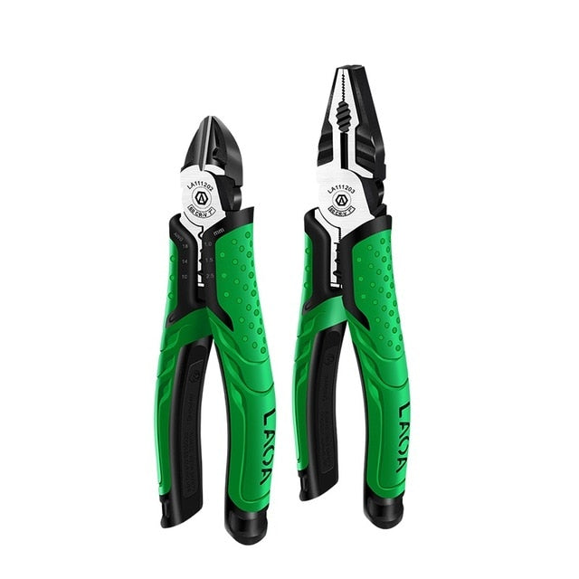 LAOA Long Nose Pliers Industrial Grade Hand Pliers Household Sets Multifunctional 7 inch Electrician Diagonal Wire Cutters