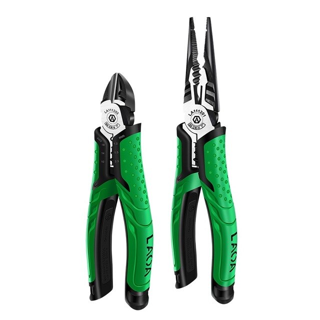 LAOA Long Nose Pliers Industrial Grade Hand Pliers Household Sets Multifunctional 7 inch Electrician Diagonal Wire Cutters