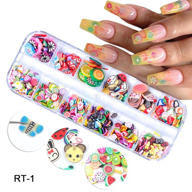 Nail Art Deco Fruit Slices Filler For Nail Art Slime Fruit Addition For Charm Slime Accessories Supplies Decoration Toy