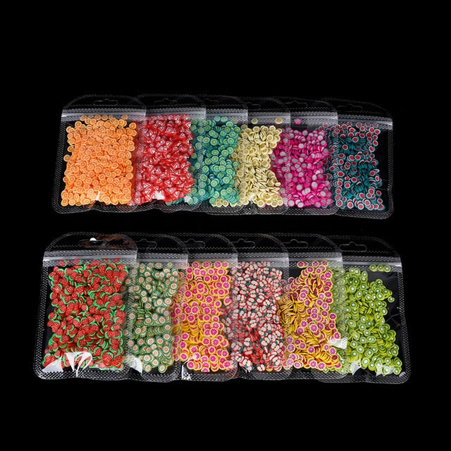 Nail Art Deco Fruit Slices Filler For Nail Art Slime Fruit Addition For Charm Slime Accessories Supplies Decoration Toy