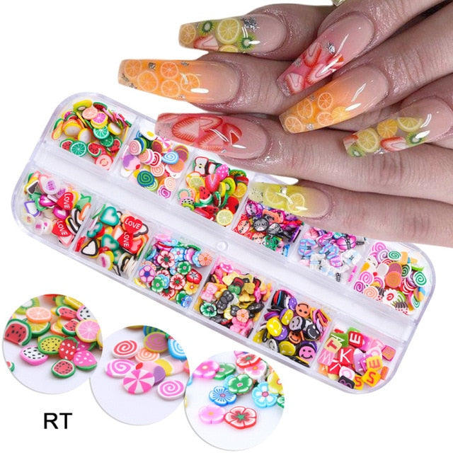 Nail Art Deco Fruit Slices Filler For Nail Art Slime Fruit Addition For Charm Slime Accessories Supplies Decoration Toy