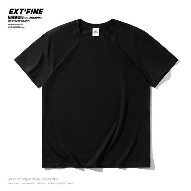 Extfine 100% Combed Cotton Short Sleeve T-shirt Men 2021 Summer Casual Tshirt Women Basic Harajuku Soft T Shirt Tops Tee