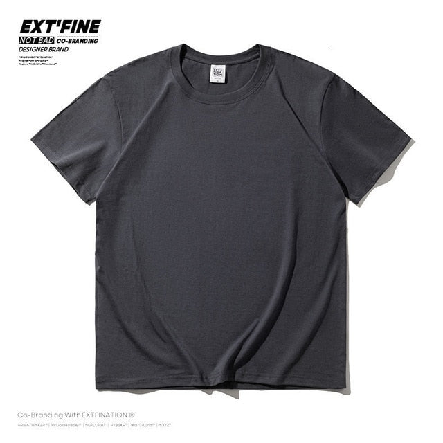 Extfine 100% Combed Cotton Short Sleeve T-shirt Men 2021 Summer Casual Tshirt Women Basic Harajuku Soft T Shirt Tops Tee