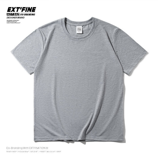 Extfine 100% Combed Cotton Short Sleeve T-shirt Men 2021 Summer Casual Tshirt Women Basic Harajuku Soft T Shirt Tops Tee