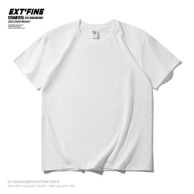 Extfine 100% Combed Cotton Short Sleeve T-shirt Men 2021 Summer Casual Tshirt Women Basic Harajuku Soft T Shirt Tops Tee